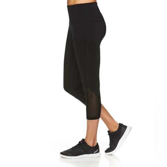 NWT Reebok Vigor High-rise Skinny Capri Black Mesh Panel Insert REW192LE07005 XS - Picture 4 of 13
